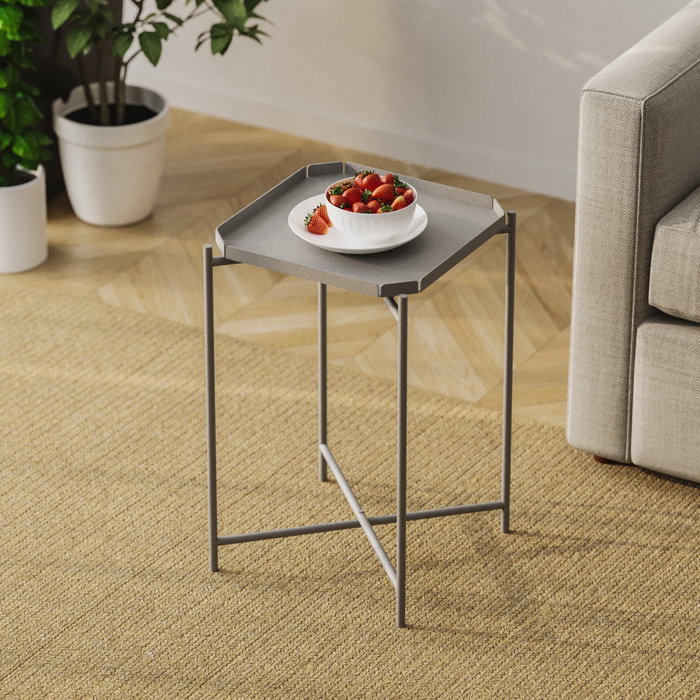 Hanah Home SHB-008-C Mesa de Centro 46x56x46 cm Metal Gris